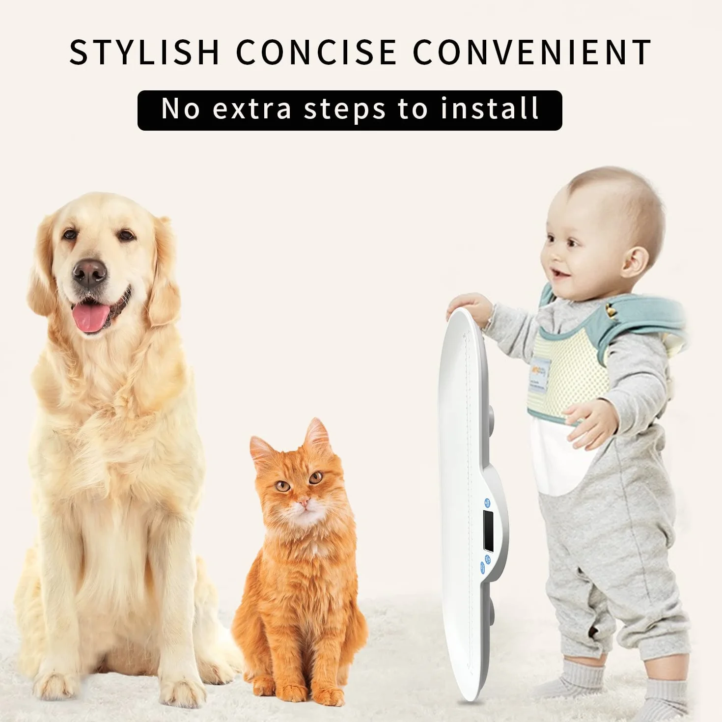 Bilancia elettronica multifunzionale per animali domestici e bambini, stabile