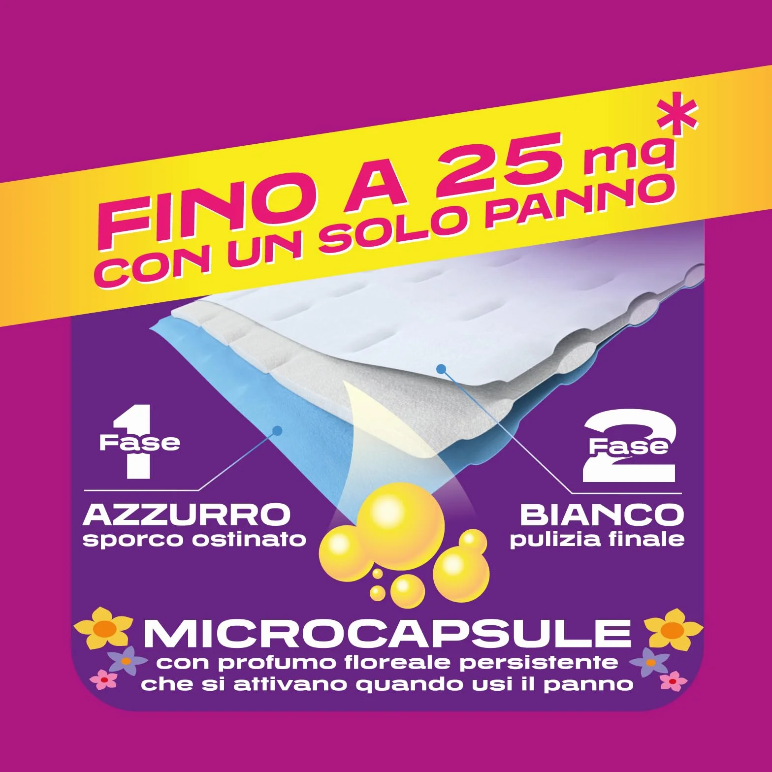 Brawn Lavapavimenti Panni Umidificati Microcapsule Profumate Tessuto Ultra Spesso Triplo Strato 25 mq Confezione 10 Panni