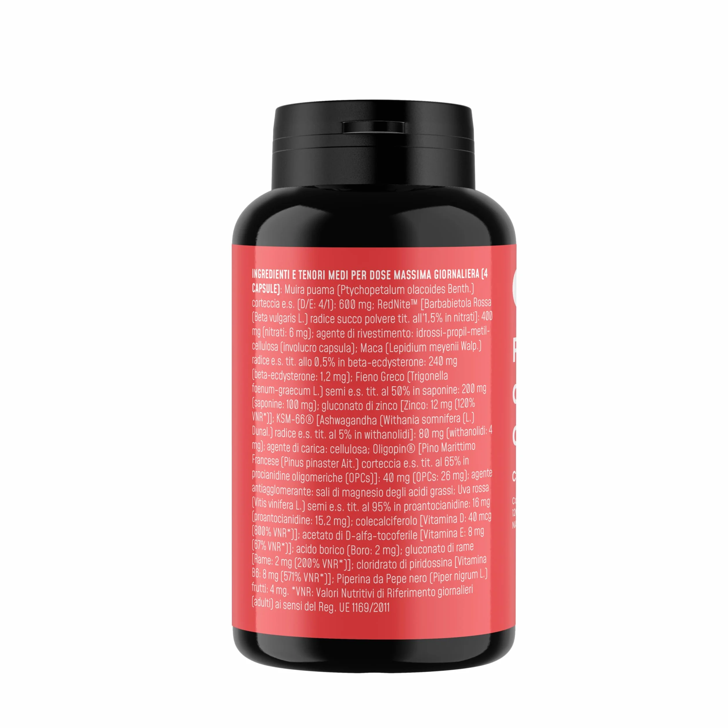 ORBIS TESTOWIT Integratore Naturale per Uomini | Supplemento per la Regolazione Ormonale con Muira Puama, Maca e Ashwagandha | aumenta la vitalità naturale | Forza & Energia Uomo | 120 Capsule