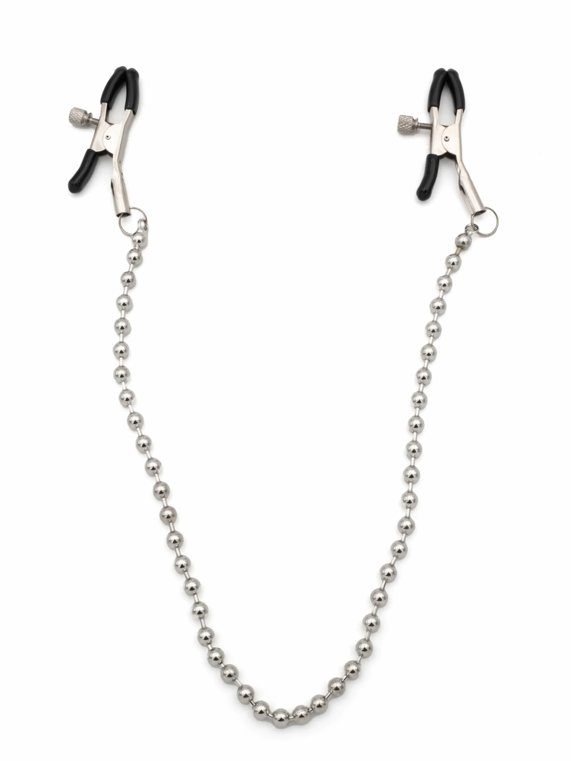 BONDAGERIE® Pinze capezzoli, con catenina metallo, coppia, intensità regolabile donna uomo schiavo slave