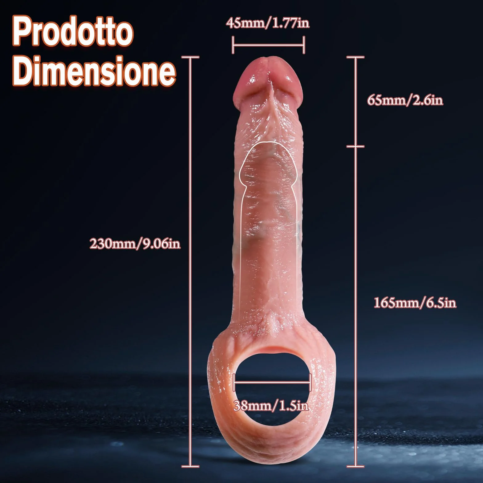 Sex Toys Coppie Masturbatori Maschili-2,6''Masturbtore per Uomini Prolunghe per il Pene Ritardare L'eiaculazione Precoce e Aumenta la Potenza per L'erezione, Sex toy Maschili Ingranditore del Pene.