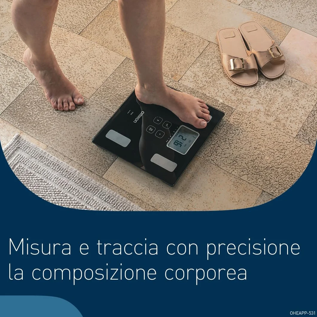 OMRON VIVA bilancia pesapersone digitale Bluetooth grasso viscerale muscoli metabolismo BMI