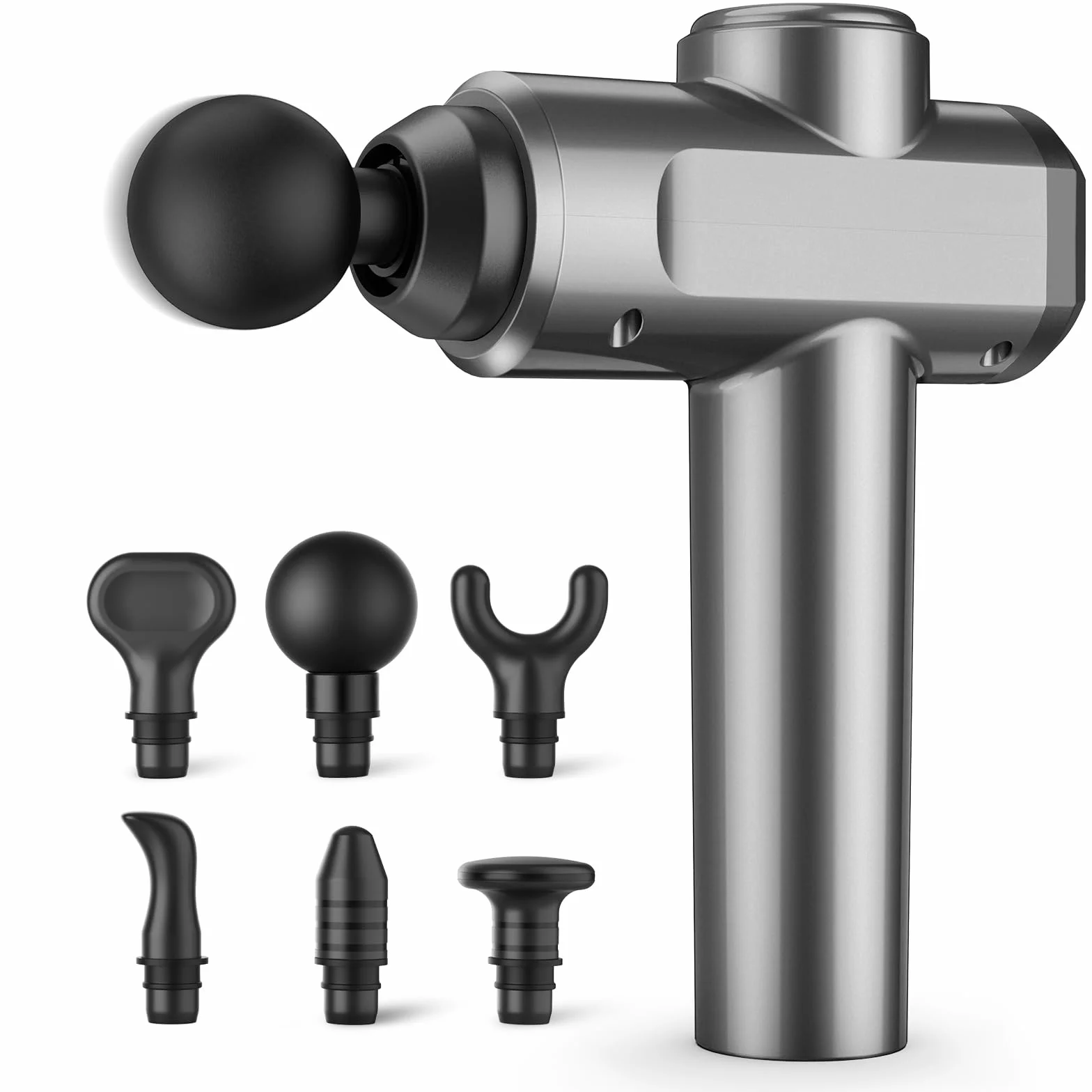 Pistola Massaggio Muscolare Professionale, 30 Velocità 3300rpm Massaggiatore con 6 Testine, 12mm Penetrazione, 45dB Silenzioso, Batteria 4-6h, LCD Touch – per Sportivi, Fitness, Anticellulite