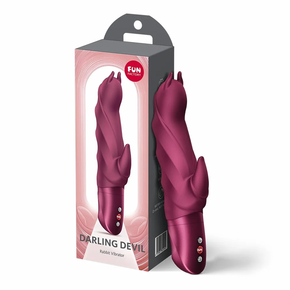 Fun Factory Darling Devil | vibratore rabbit per donne | stimolazione mirata di punto g e clitoride | 10 programmi di vibrazione | impermeabile IPX7 | silicone