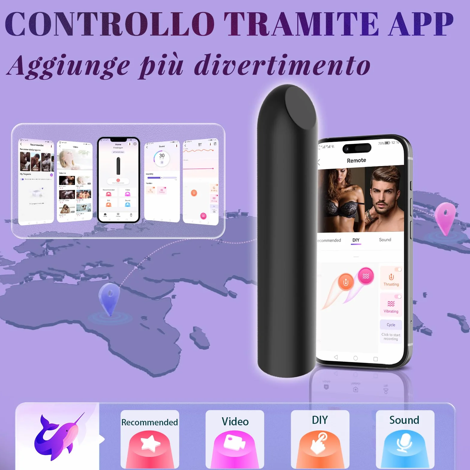Vibratoreper Donna Professionale con APP 10 Modalità Sex Toys per Coppia Stimolatore Clitoride Femminile Mini Vibratori Punto G