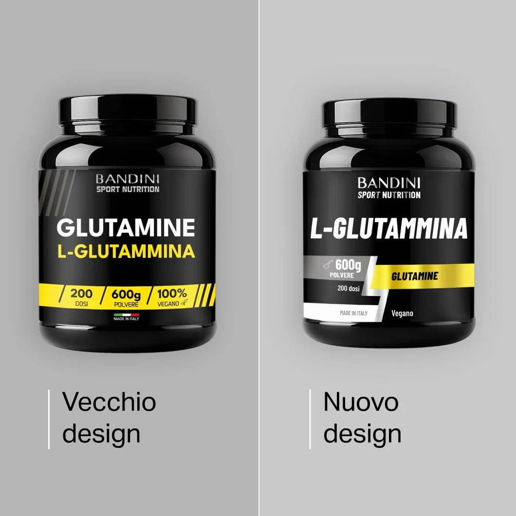 Bandini® L-Glutammina Pura in Polvere 600g - Aminoacido utile per Esercizi Fisici ad Alta Intensità - Rinforza la Massa Muscolare - Glutammina POWDER 100% Vegan