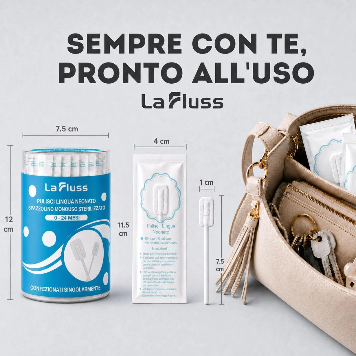 30 Pezzi Spazzolino Monouso Sterilizzati per Bambini e Neonati Pulizia lingua denti e gengive impacchettati singolarmente bastoncini pulizia cavo orale