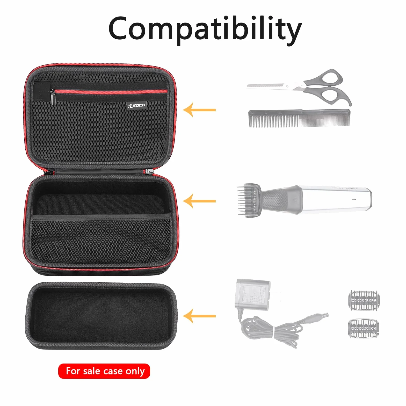 RLSOCO Custodia per Philips Bodygroom Series 5000/3000 modello BG5485/30,BG3480/15,BG3017/01,BG5470/15,BG5480/15 Rifinitore impermeabile (Solo Custodia)