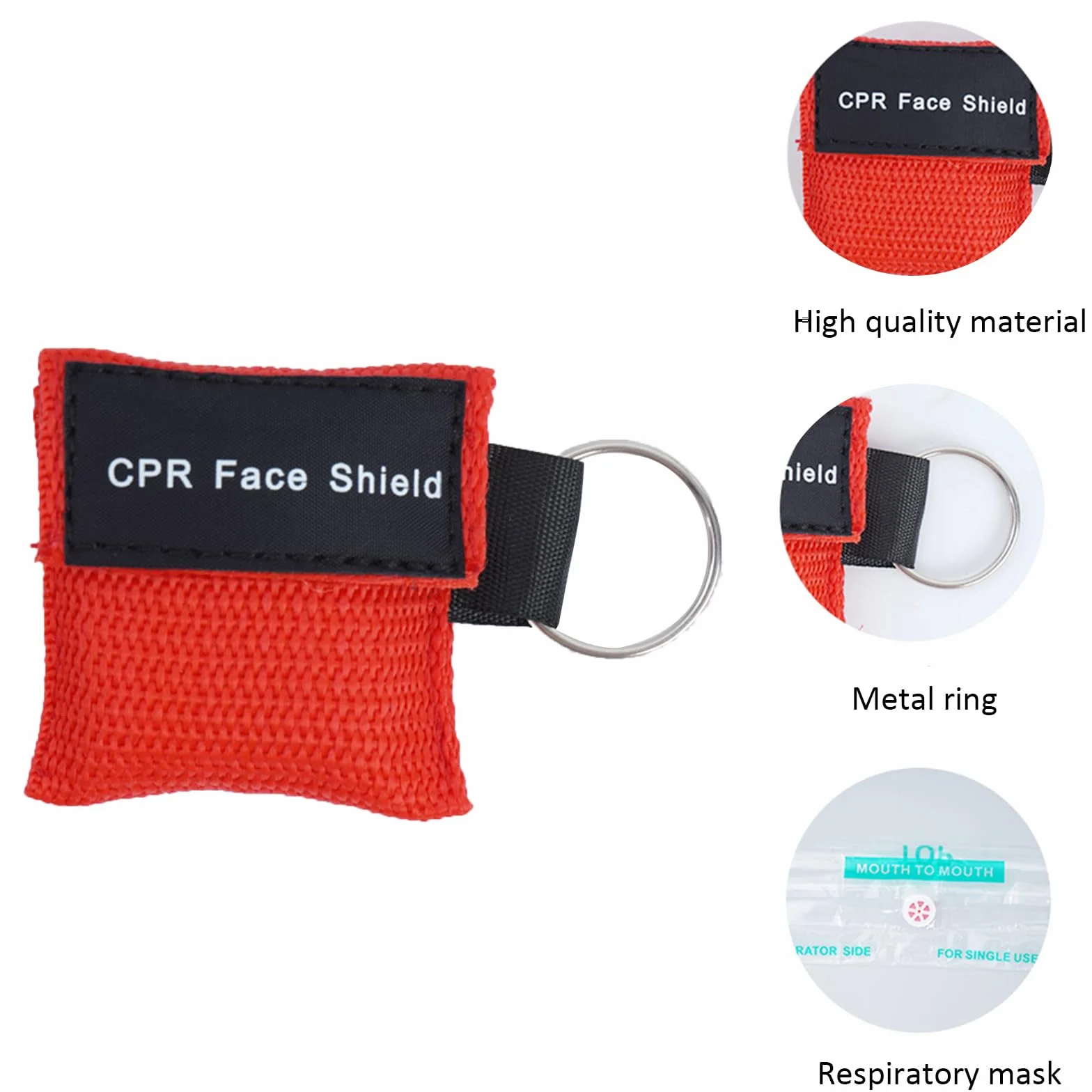 Maschera Respiratoria CPR con Barriera Unidirezionale, 5 Pezzi Face Shield 5x5cm