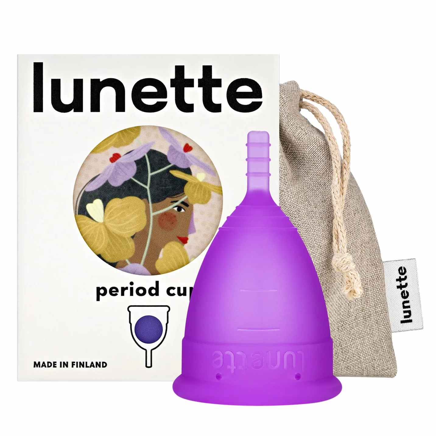 Lunette Coppetta Mestruale – Coppetta Mestruale Riutilizzabile – Silicone Medicale senza BPA – Fino a 12 Ore di Comfort – Alternativa ai Tamponi - Taglia 2 Violet