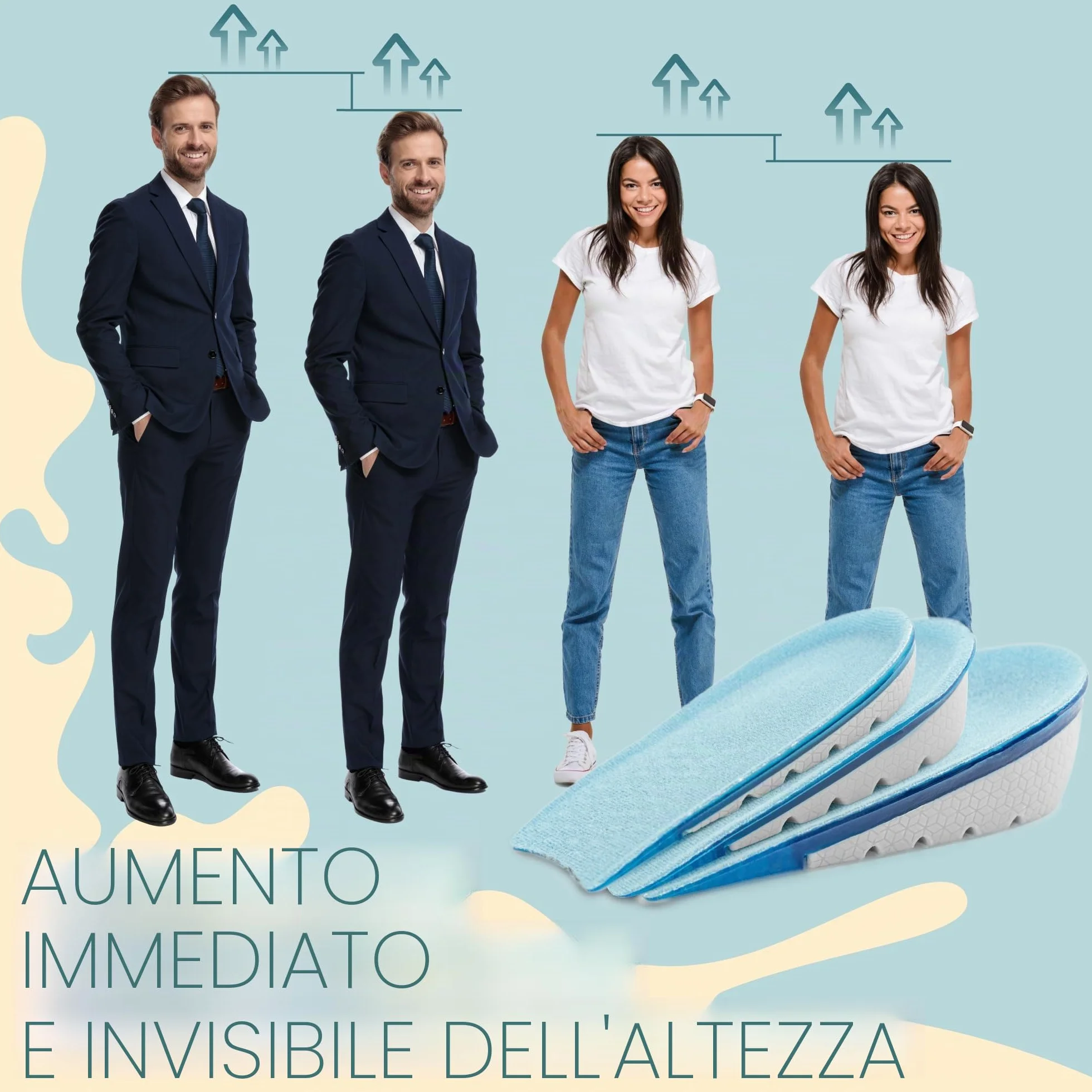 SULPO Talloniera In Gel Solette Rialzate Uomo Donna, Plantare Per Tallonite E Talloniera Per Spina Calcaneare, Cuscinetti Per Scarpe Per Discreta Correzione Altezza- 2 cm, 1 paio