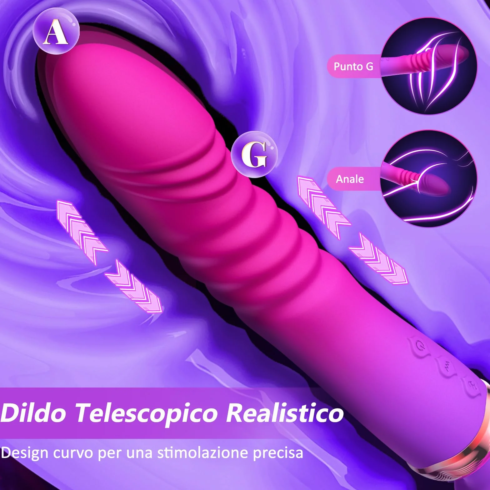 Vibratore Bacchetta Massaggiante Dildo Telescopico Sex Toys, Vibratoreper Donna con 10+5+Riscaldante Sexytoysys Coppia, Vibratoreper Donna Professionale Vibratori Stimolazione Clitoride Punto G