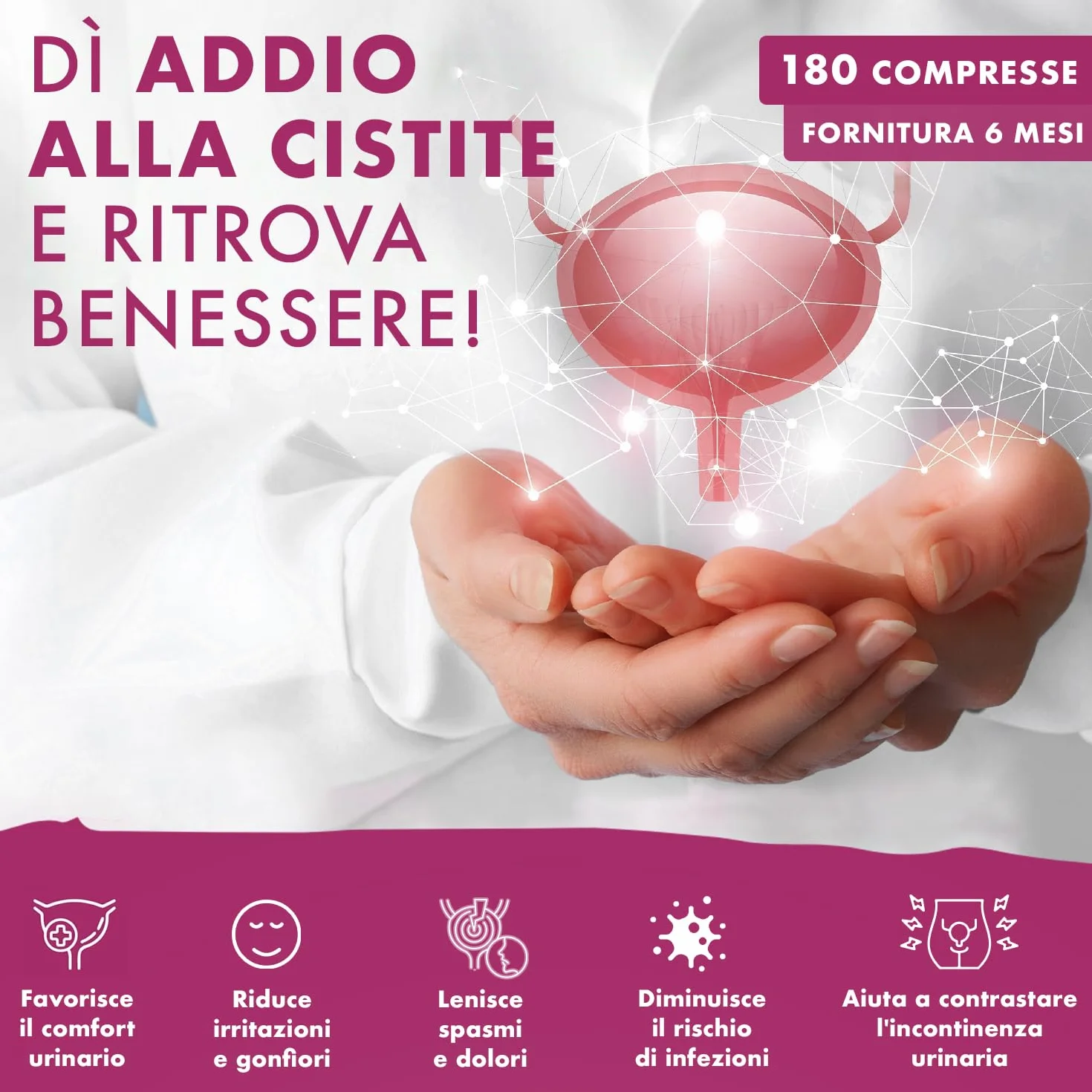 D-Mannosio 500 mg 180 Compresse Alto Dosaggio Integratore Mirtillo Rosso 40 mg Senza Glutine