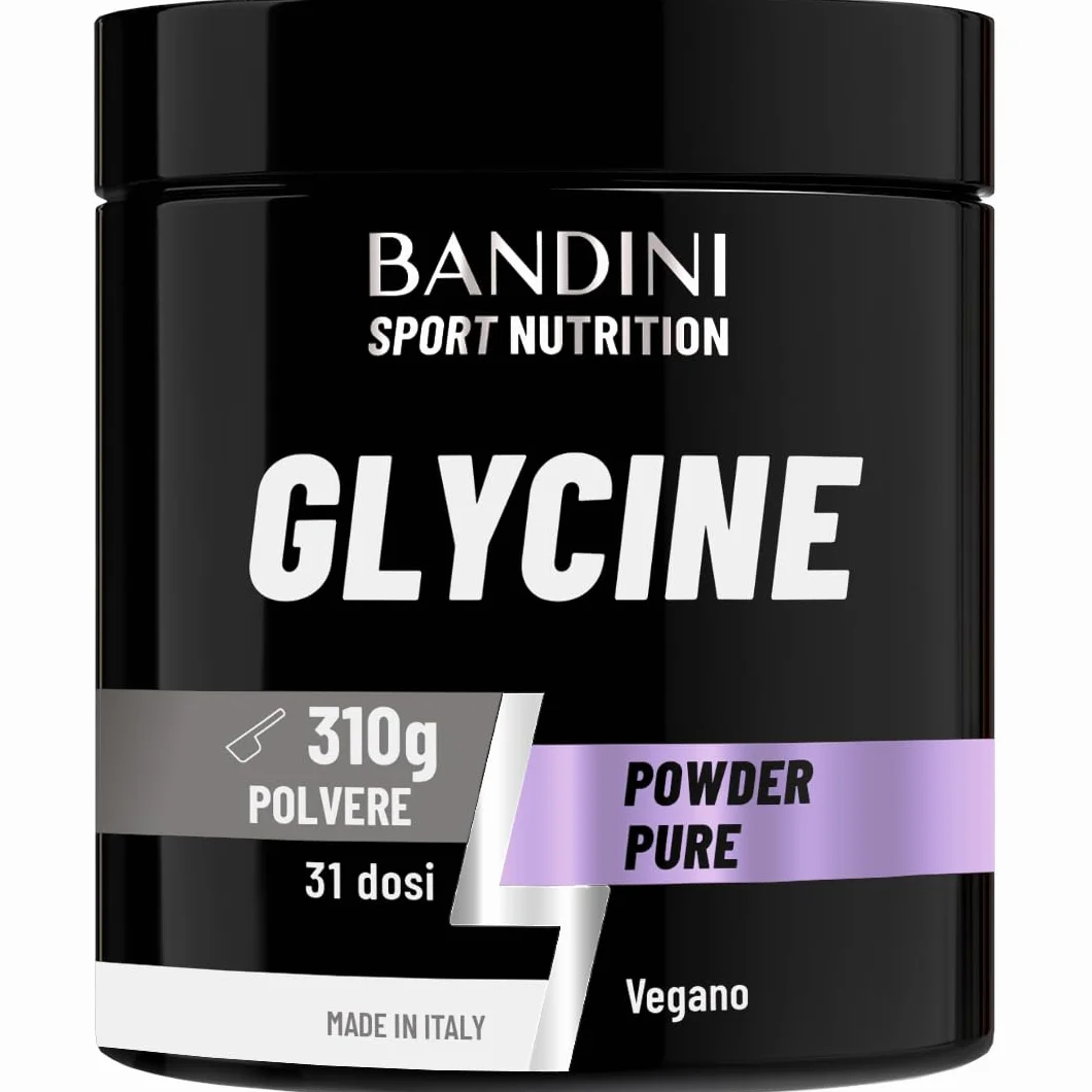 Bandini® GLICINA Polvere, Glycine Pura e Cristallina, Aiuto per il sonno, Puro Aminoacido Naturalmente Dolce, L-Glycin da 310 g, Sintesi del Collagene per Pelle e Articolazioni, Senza Additivi