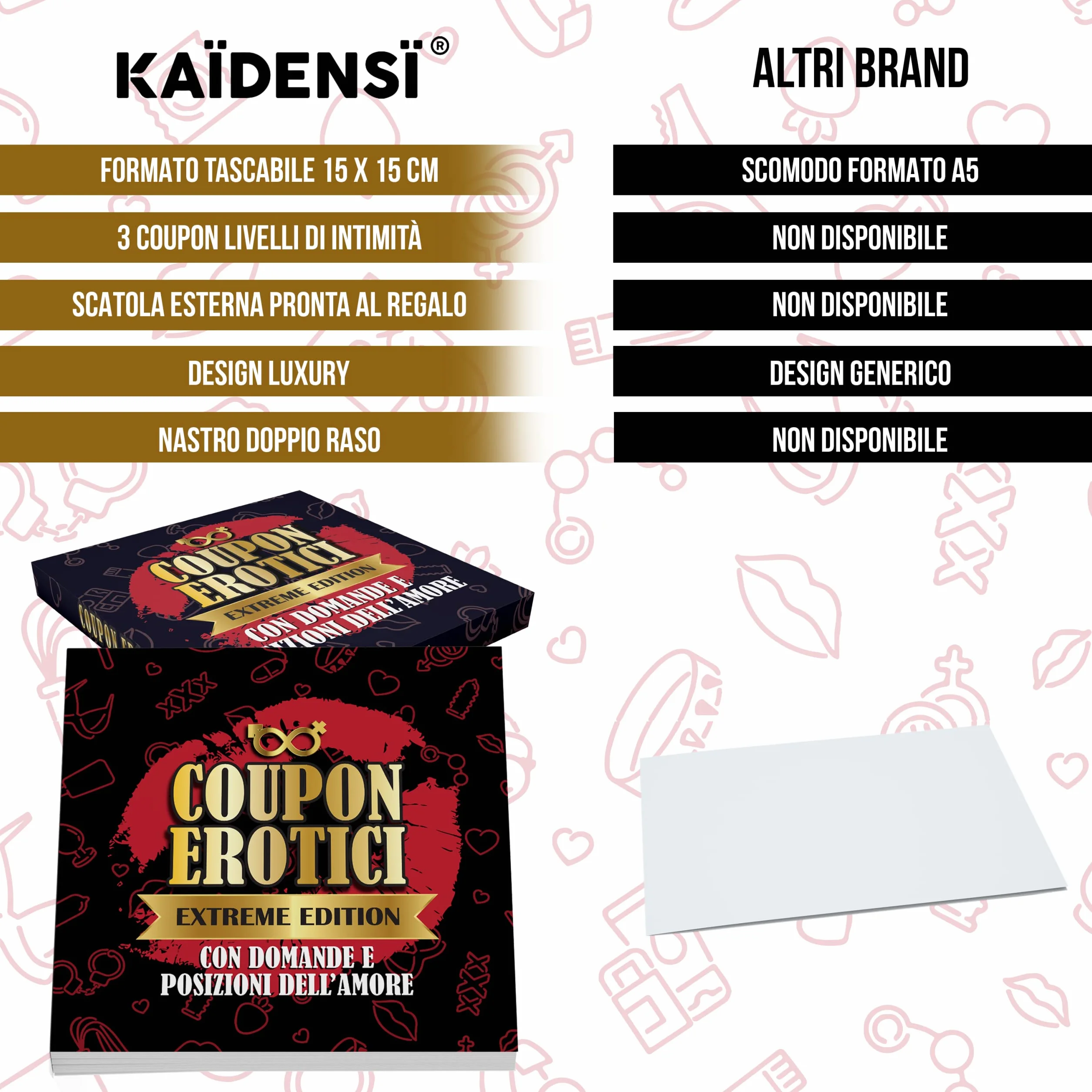 KAÏDENSÏ Idee Regalo San Valentino per Lui 2026-52 Coupon dell’Amore per Lui Lei