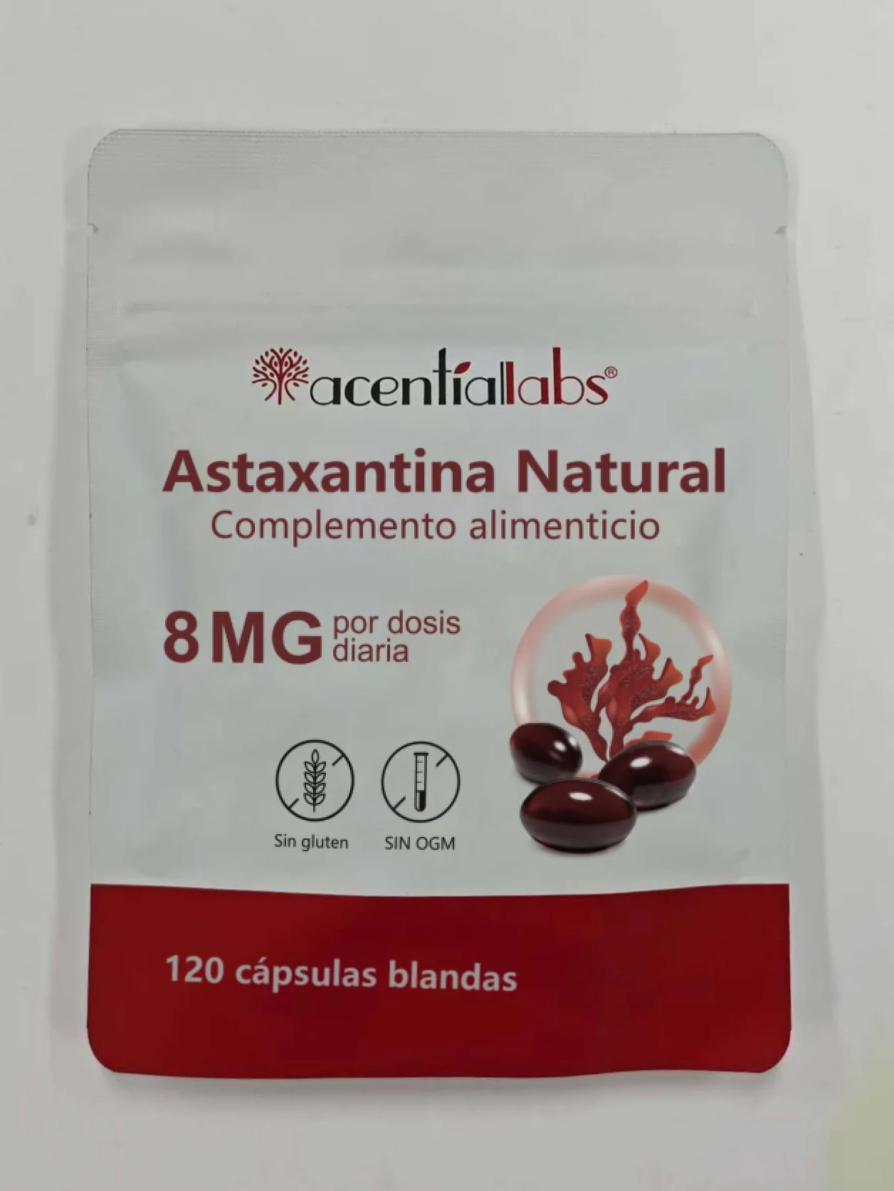 Astaxantina 12 mg 120 Softgel Integratore Antiossidante Tripla Forza Da Microalghe Fresche
