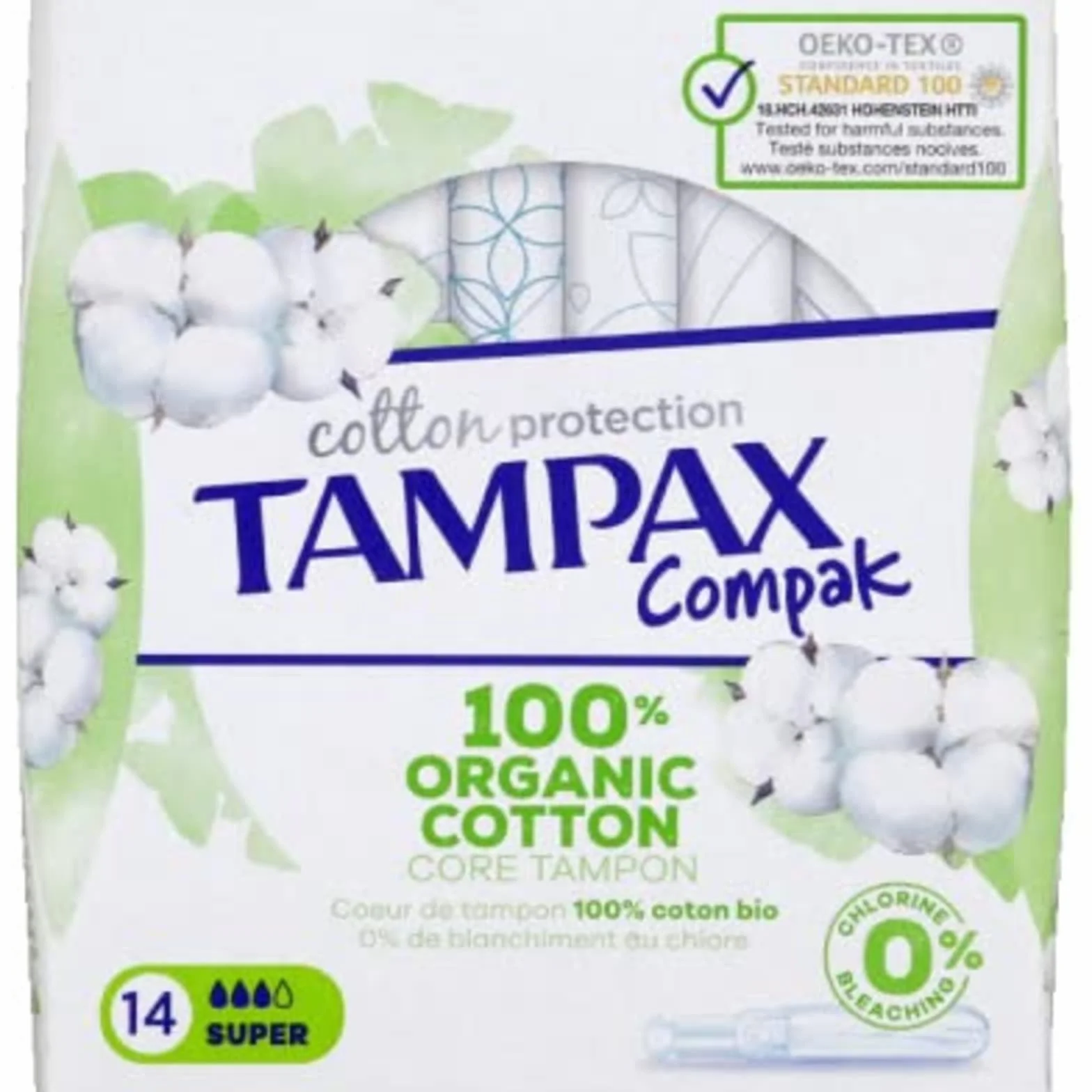 Tampax Compak Cotton Protezione Bio Super x14 Confezione da 14 pezzi