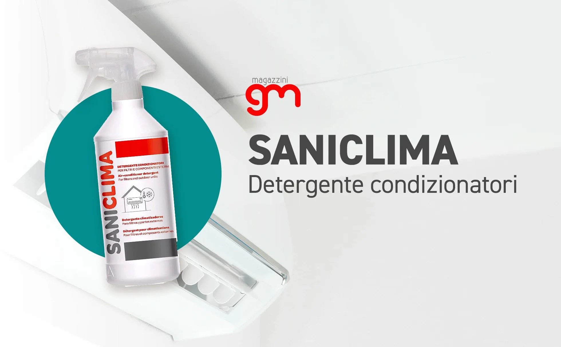 SANICLIMA Detergente Spray 750ml per Componenti Filtri Unità Esterne Climatizzatori