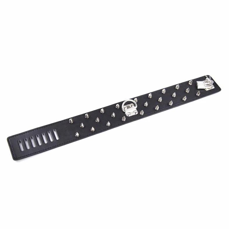 Collana in Pelle a Rivetto Moda Nera Collana a Catena di Piombo Collana Rimovibile Regolabile Elegante Collare Cosplay con Accessori di Festa a Catena Regalo