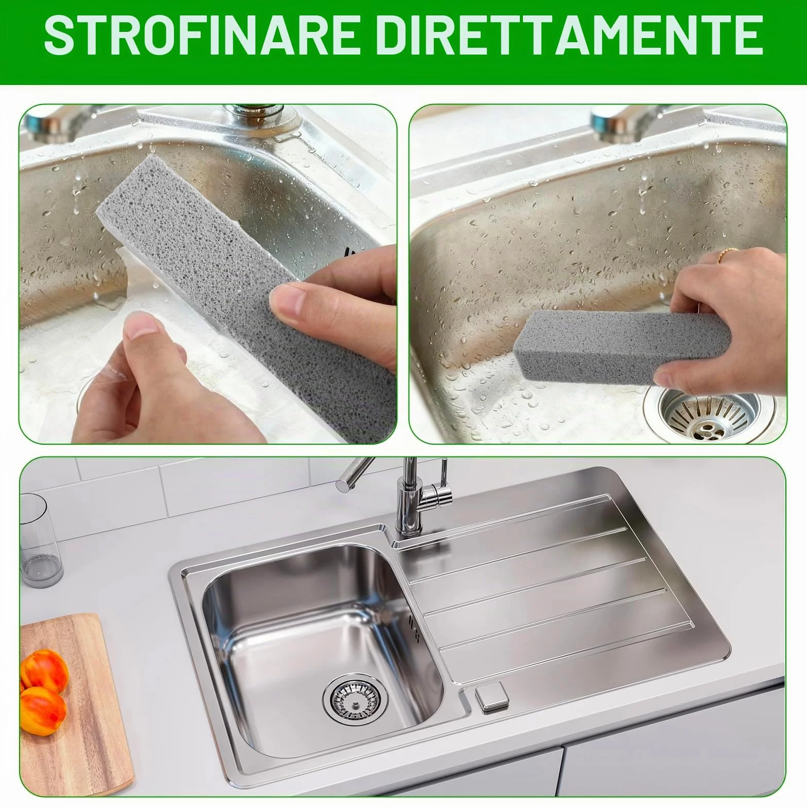 Pomice Extra Forte 6 Pezzi – Blocco Pulente WC Ceramica Bianca, Strumento Pulizia Bagno e Grill