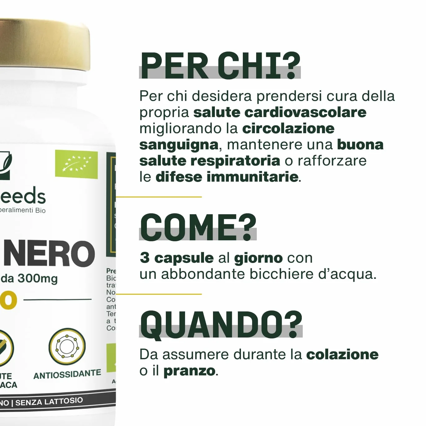 Aglio Nero BIO | Extra Forte, 900mg / Giorno | Contiene S-allilcisteina (SAC), 90 capsule | Cuore, Circolazione Sanguigna, Immunità | Allicina, Integratore di Aglio Capsule | Qualità superiore
