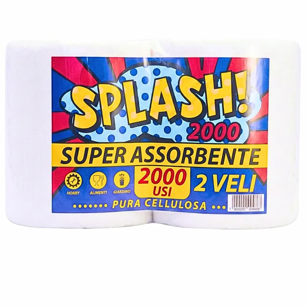 Rotoloni MAXI carta Asciugatutto Splash 2000 strappi cellulosa super assorbente