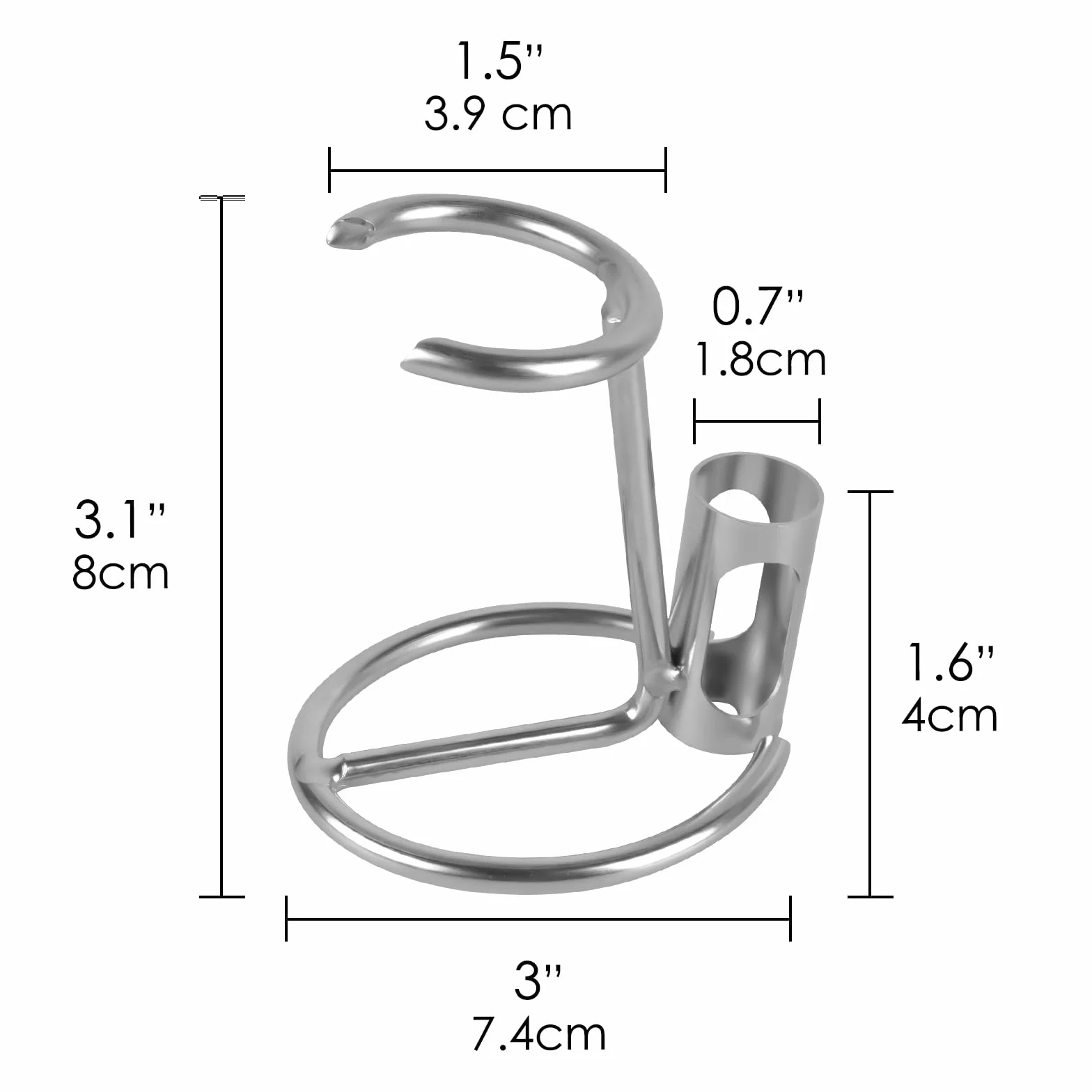 Linkidea Supporto per rasoio di sicurezza in acciaio inox, portaspazzola per barba corta da uomo, accessori bagno compatibili con Merkur 34HD, 23C, Henson Shaving AL 13, Vikings Blade (Argento)