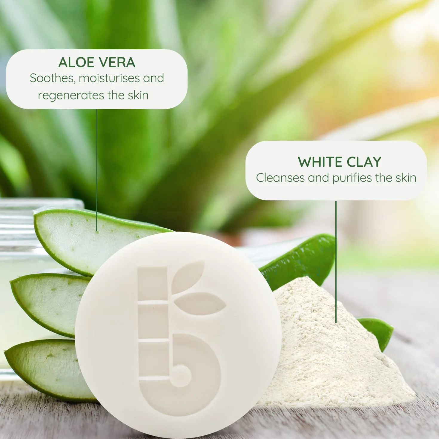 Bambaw Sapone da barba 80g Sapone naturale argilla e aloe vera artigianale solido vegetale