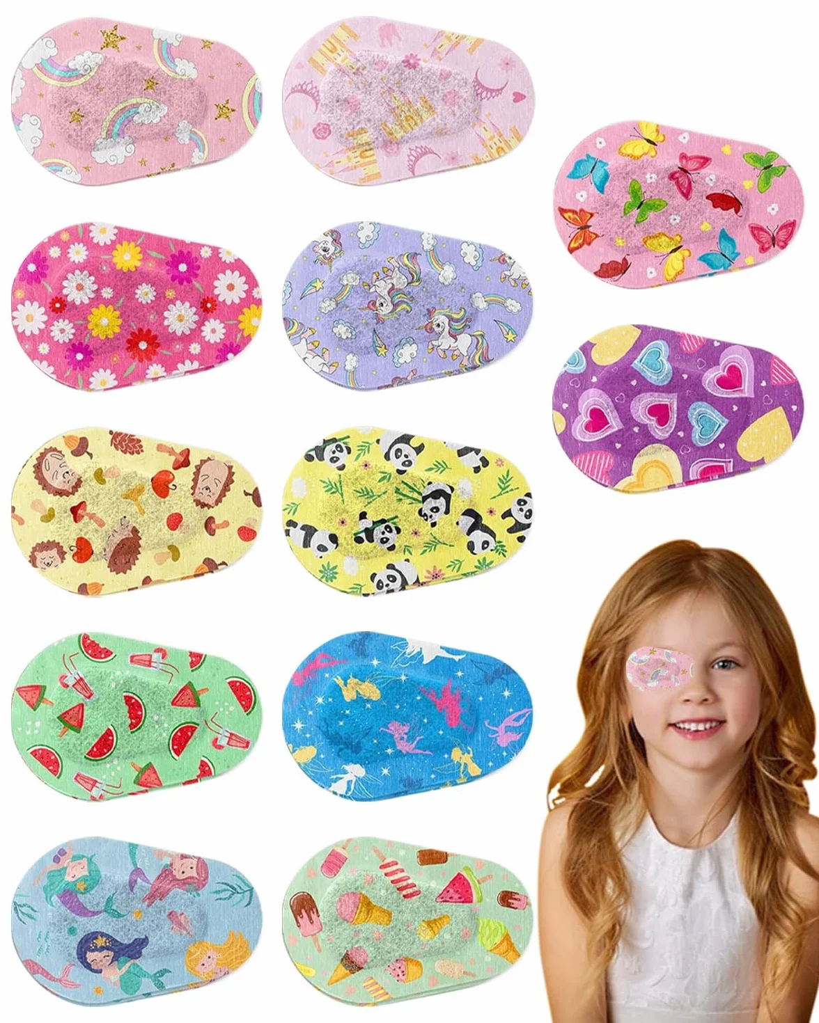 Benda Adesiva per Occhi in Cotone per Bambini 12 Pezzi