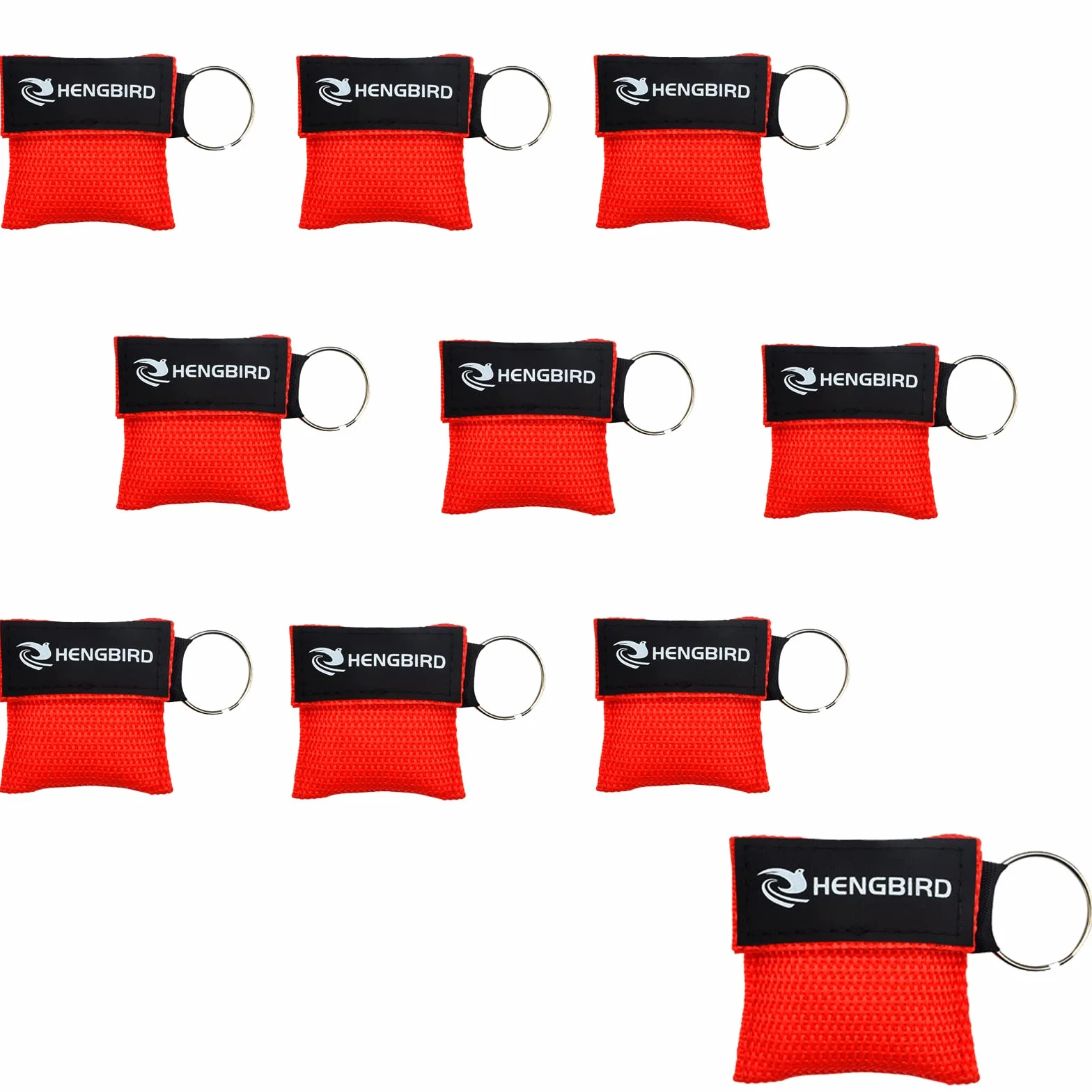 HENGBIRD CPR Mask Keychain Ring, 10 Pezzi Zestaw Ratowniczy z Zaworem Jednokierunkowym do Pierwszej Pomocy