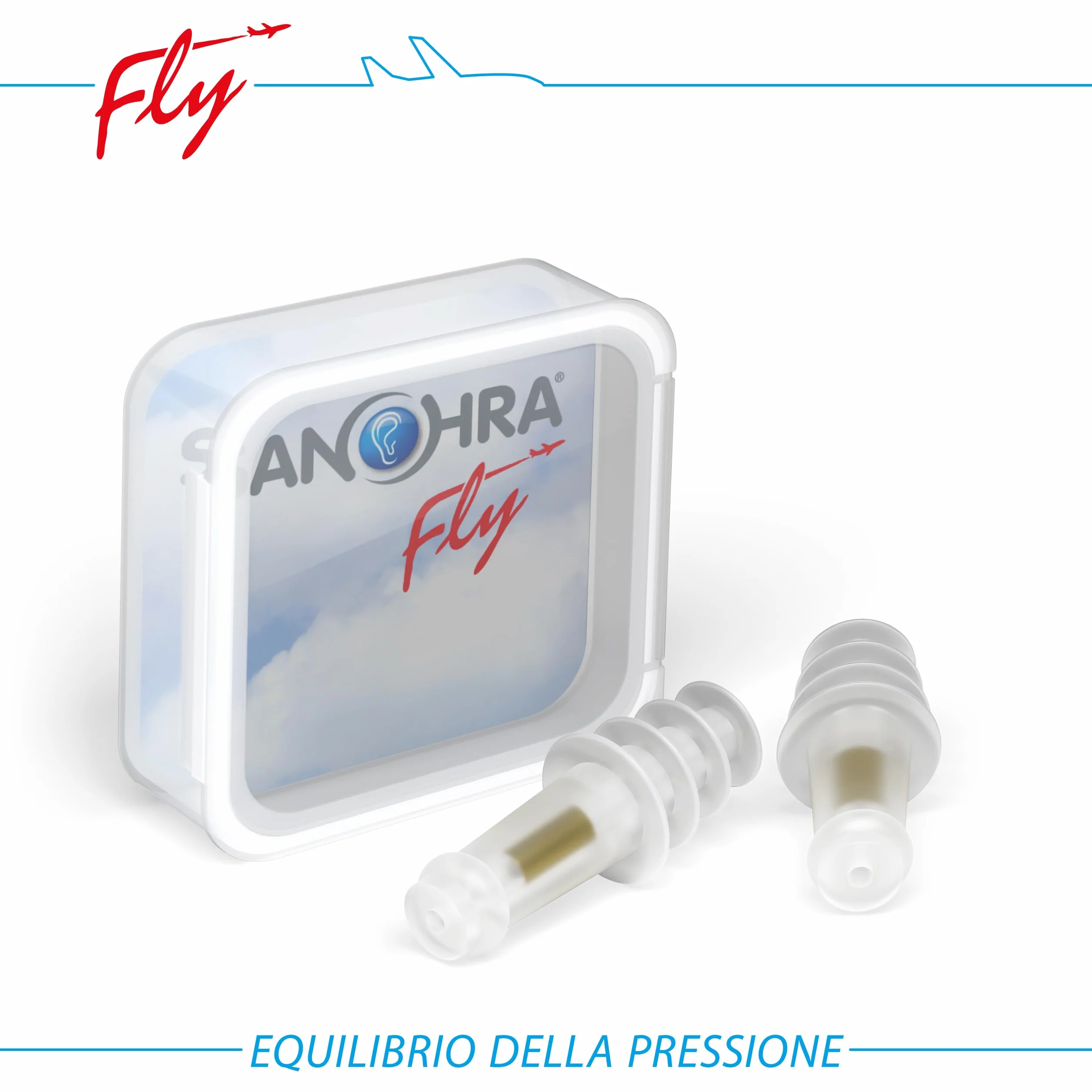 SANOHRA fly tappi per le orecchie contro la pressione in volo riutilizzabili fino a 6 voli