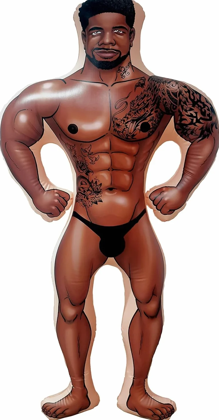 Alandra Party Javon - Bambola gonfiabile Hunk, 1,5 m, tinta unita