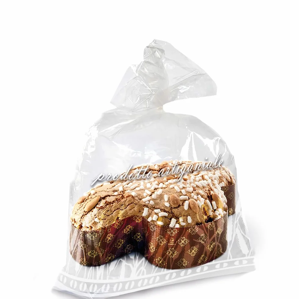 GM 20 Buste Trasparenti da Alimenti per Confezionare Colomba, Panettone e Pandoro Fino da 1 kg - Sacchetti per Confezionare Regalo Natale