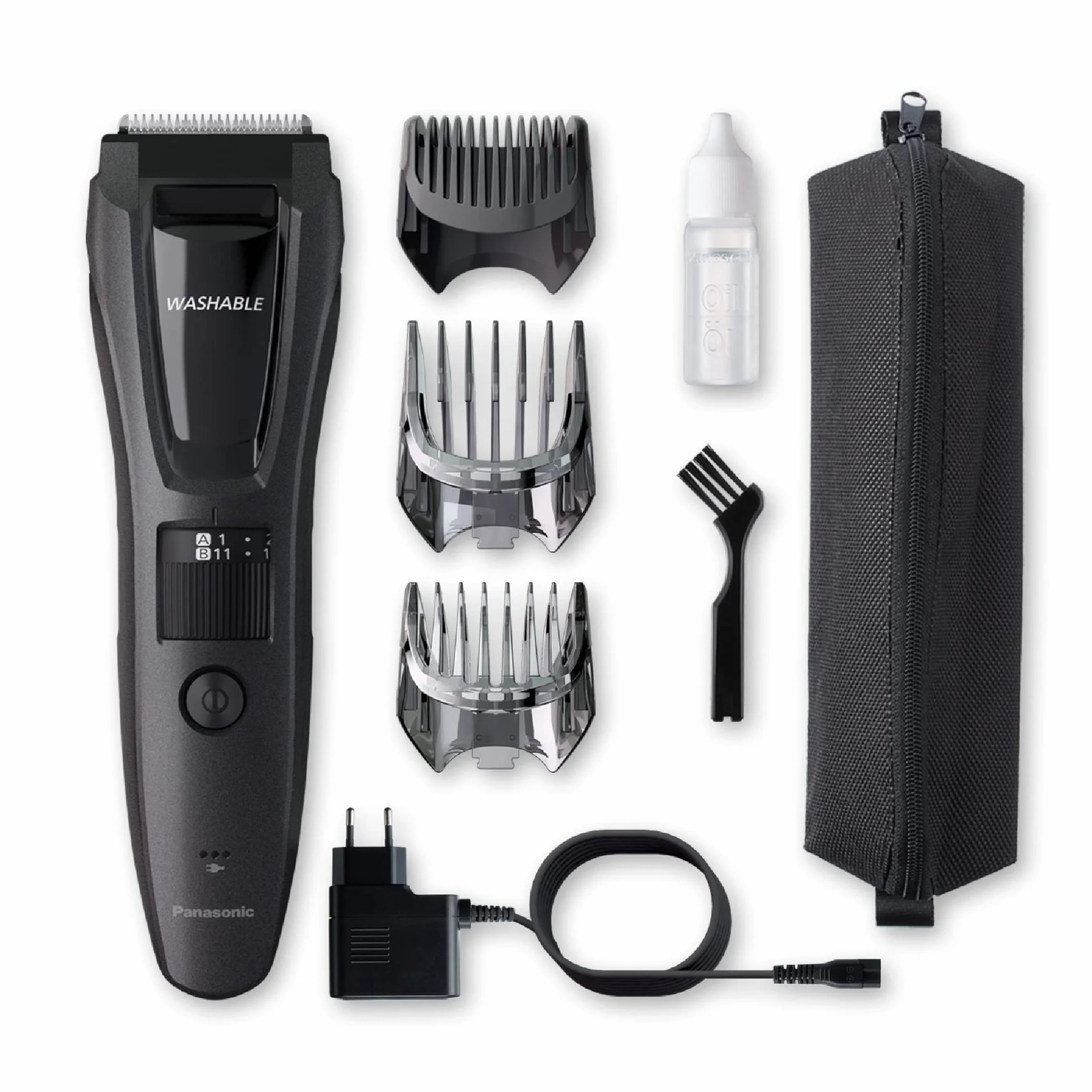 Panasonic ER-GB62-H503 Regolabarba Tagliacapelli Uomo Cordless Impermeabile 39 Impostazioni Lunghezza 3 Accessori Grigio Opaco