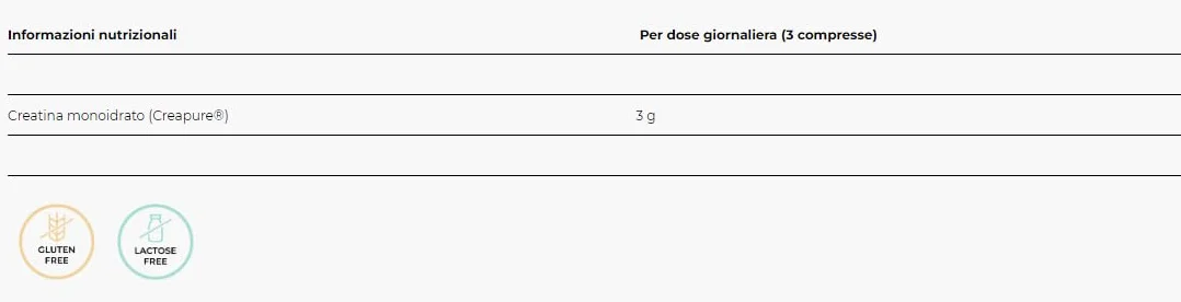 CreatinePro 150 compresse - creatina creapure quality, Senza Glutine, Senza Lattosio