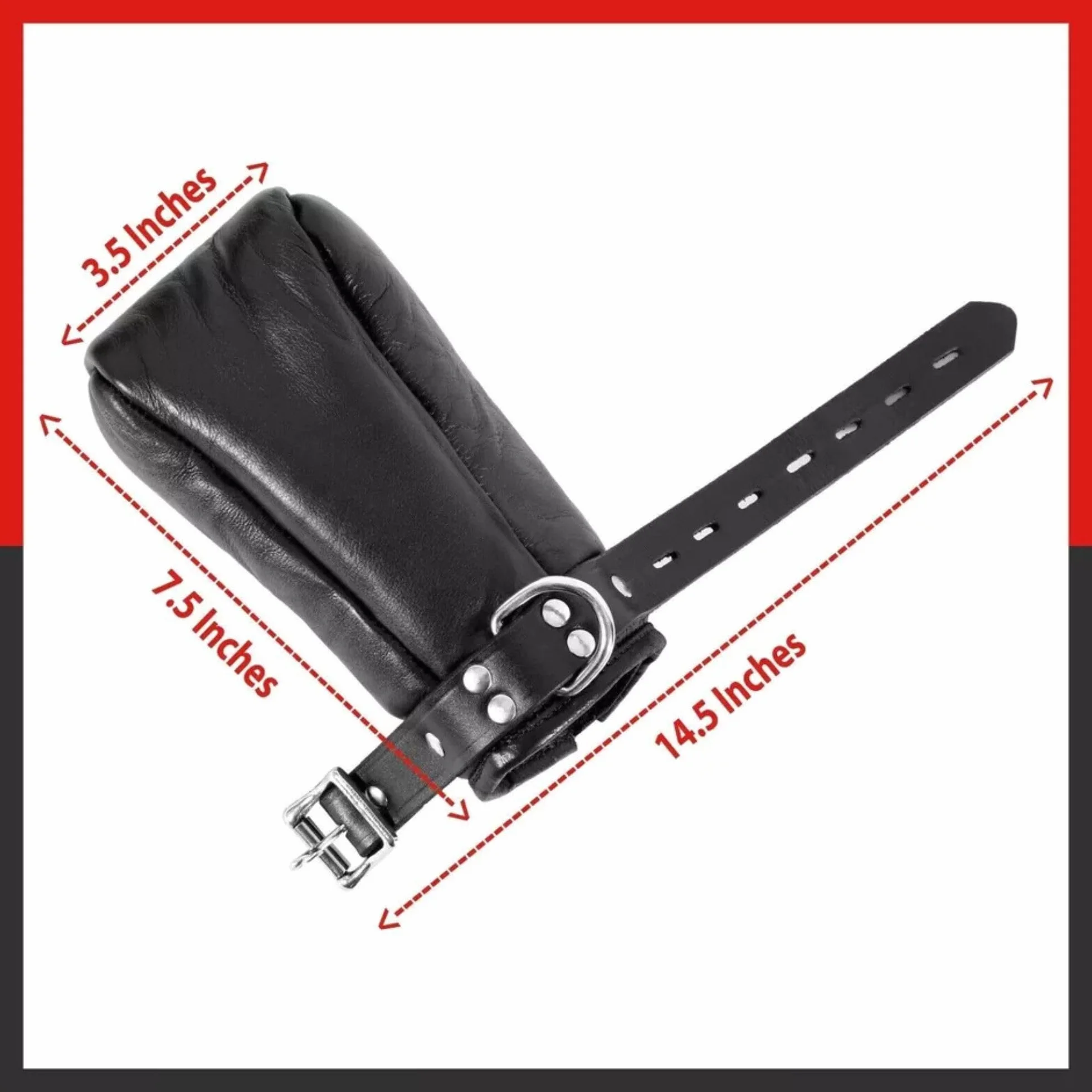 Generico Guanti Padded in Vera Pelle Nera BDSM con Anello D Bloccabile per Adulti