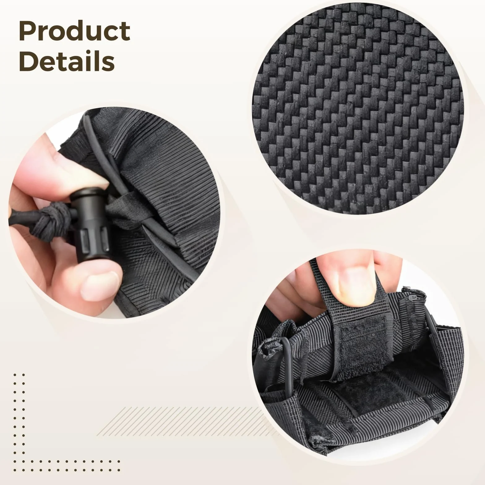 Custodia regolabile per manette in nylon con chiusura sicura e accesso rapido