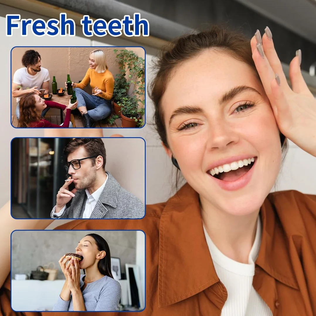 Strisce Sbiancanti Denti Professionale - 28 Strips Whitening per Sbiancamento,strisce sbiancanti denti, Delicate e Rapide, Rimuove le Macchie Profonde-A