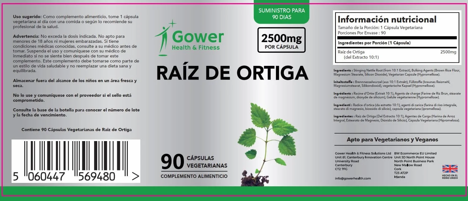 GH Radice Ortica Integratore 90 Capsule 2500 mg per Dose Estratto 10:1 Non-OGM senza Glutine e Latticini