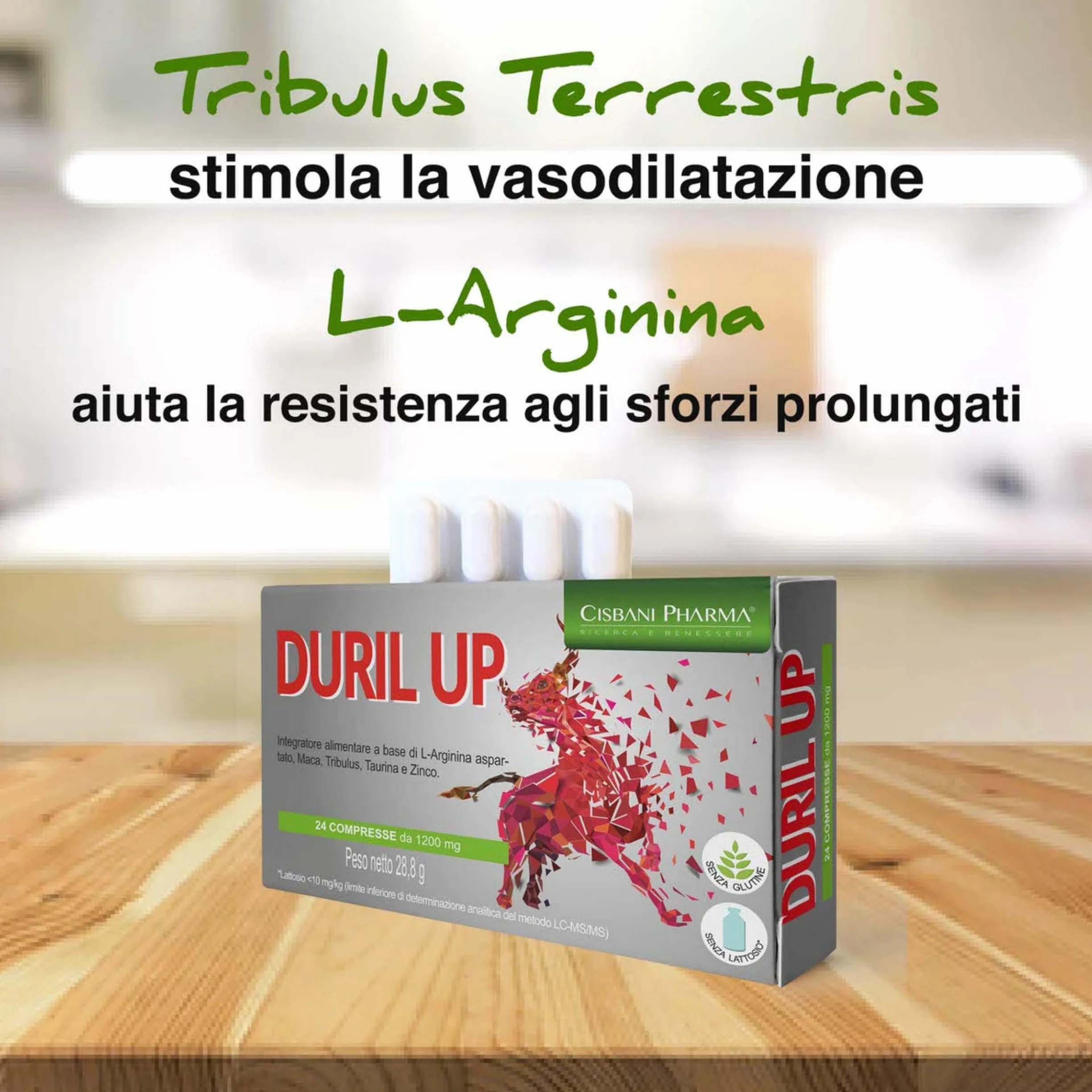 CISBANI PHARMA Duril Up, Maca Andina, Tribulus Terrestris, Taurina e L-Arginina – Maggiore Vitalità e Resistenza Fisica - 24 Compresse