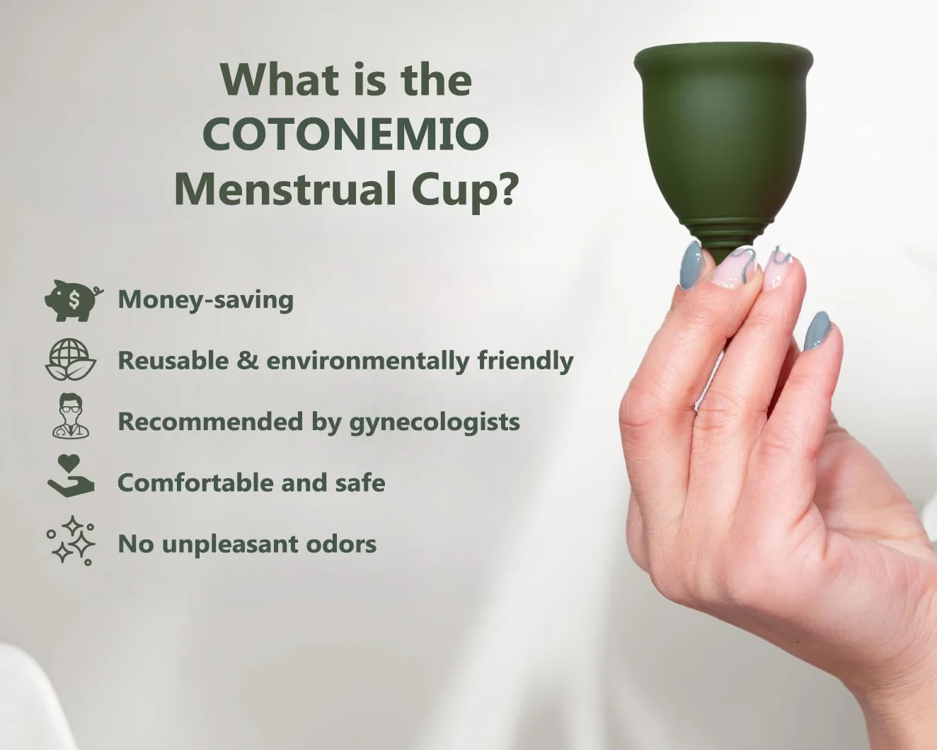 Coppetta Mestruale S in 100% Silicone Medico con Sterilizzatore e Sacchetto in Cotone | Kit Coppetta Riutilizzabile, Senza BPA, Fino a 12 Ore di Protezione
