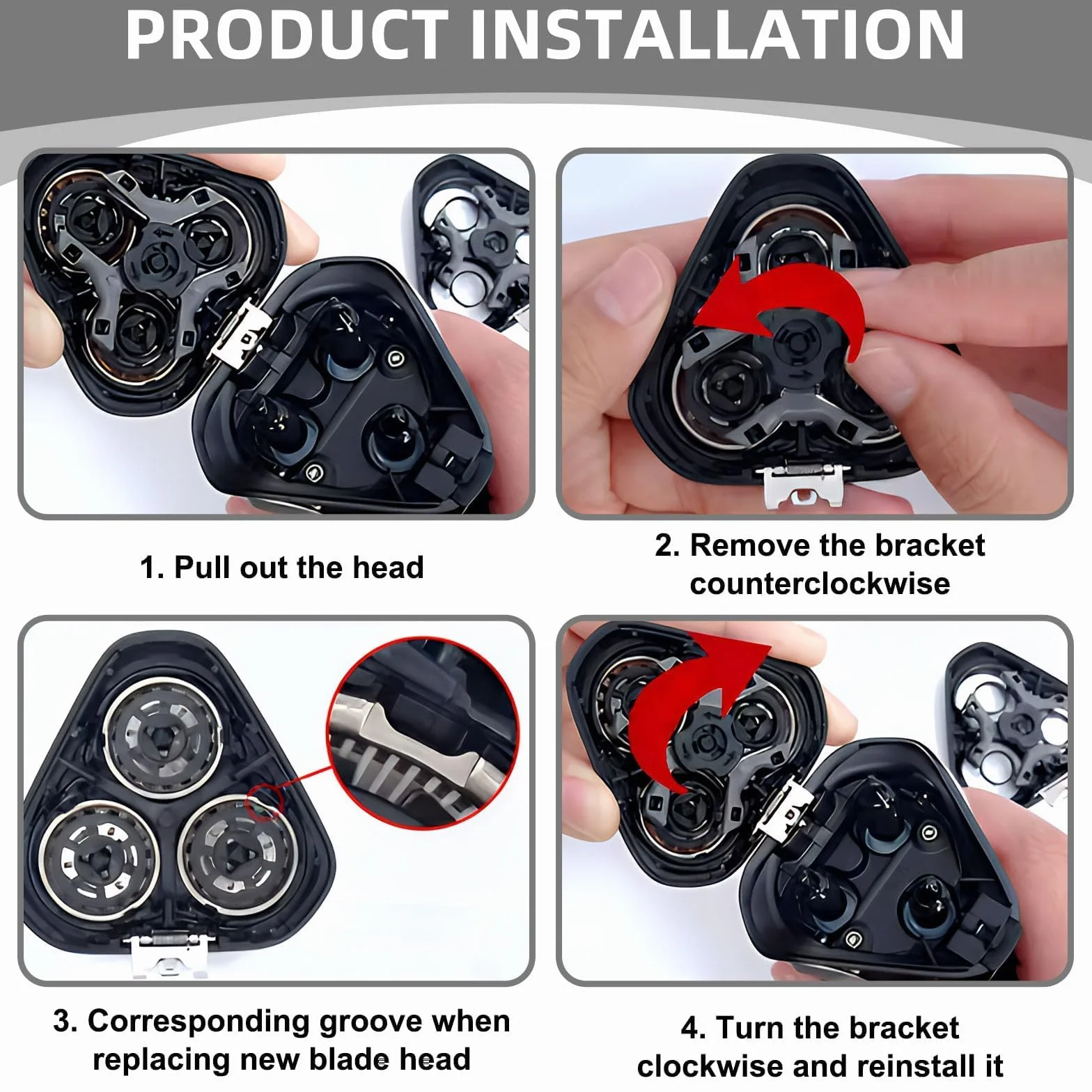 Set di 6 Testine di Rasatura di Ricambio Compatibili Con Philips Sh50/30 Serie 3000 2000 1000 Aquatouch At8xx At7xx Pt7xx, Spazzola per La Pulizia Accessori