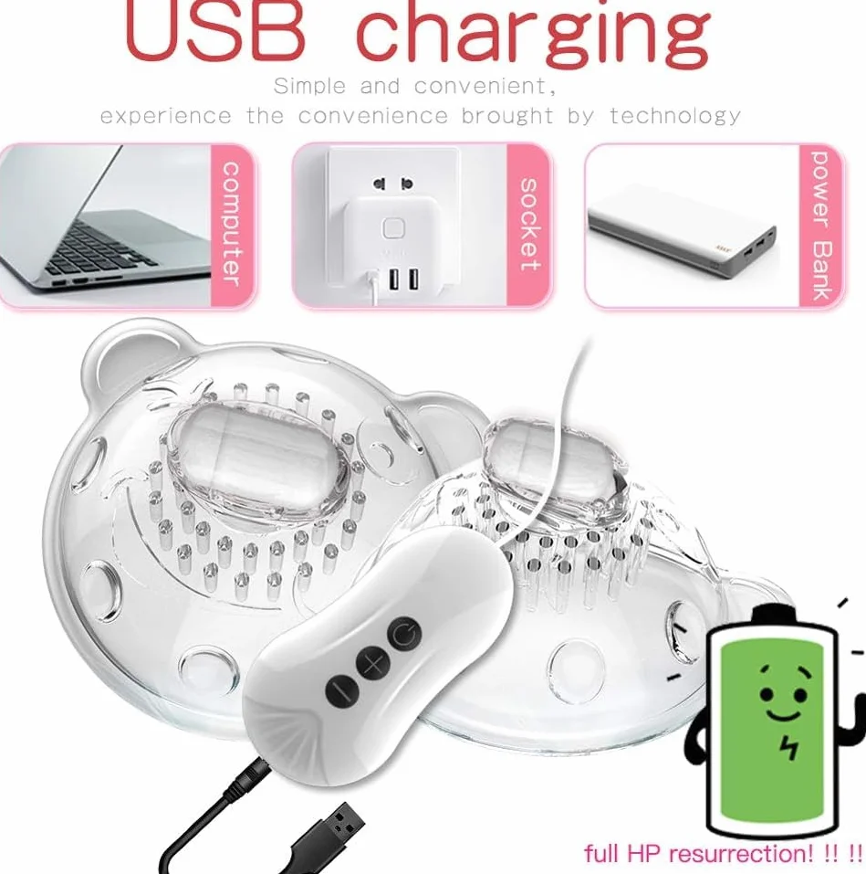 Mani Libere Elettrico Seno Pompa Massaggiatore Vibratore Succhia Capezzoli e Clitoride Coppe Lingua Leccare Reggiseno Stimolatore Sex Toys Enlarger Enhancer per Donne (Pink)