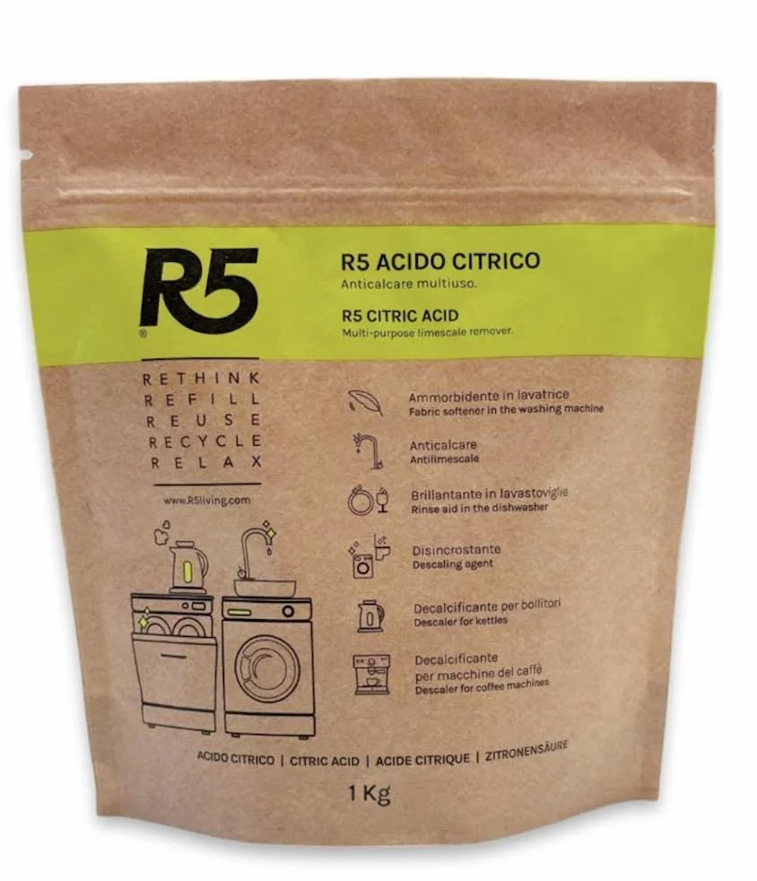 Acido Citrico in Polvere 1Kg Anticalcare Multiuso Disincrostante Brillantante Ammorbidente Inodore
