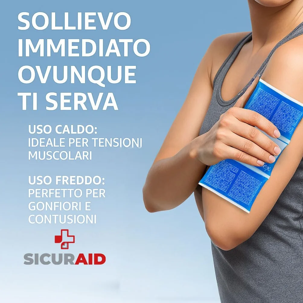 SicurAid FLEX Impacco Termico Riutilizzabile Gel Caldo Freddo Made in Italy 1 Pezzo