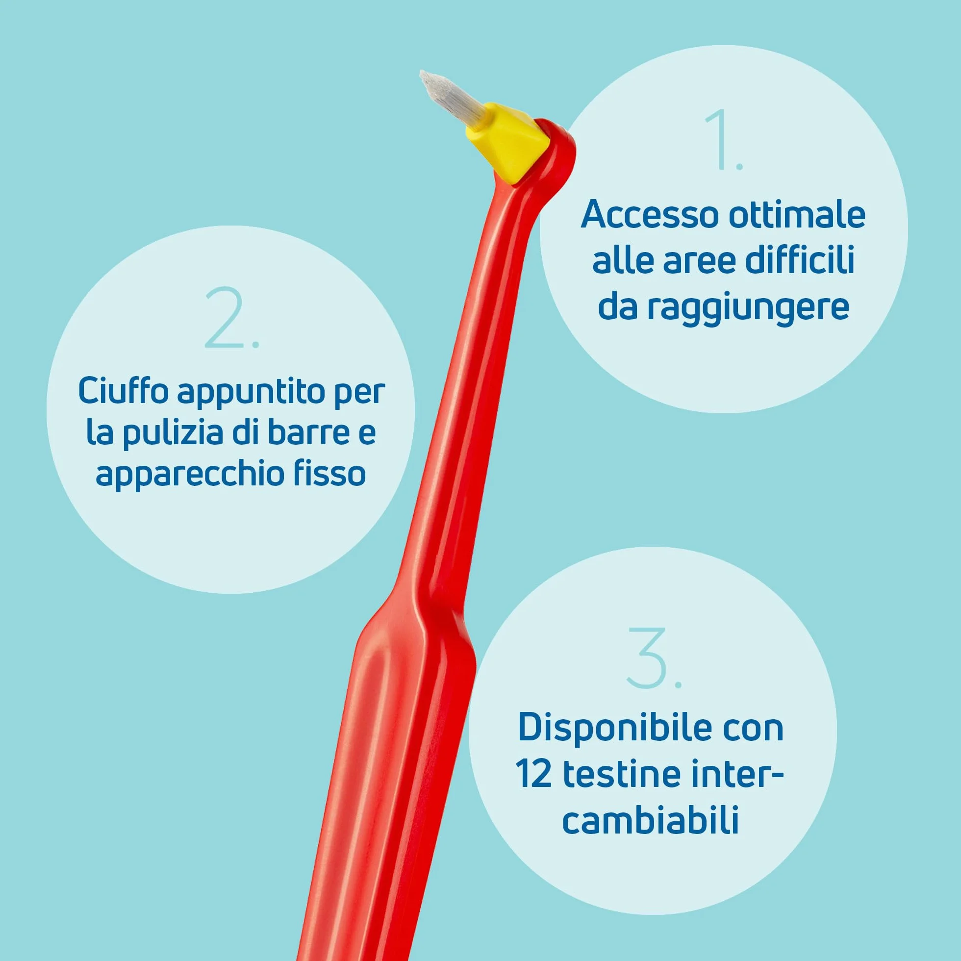 TePe Interspace Soft 1 manico 12 testine intercambiabili
