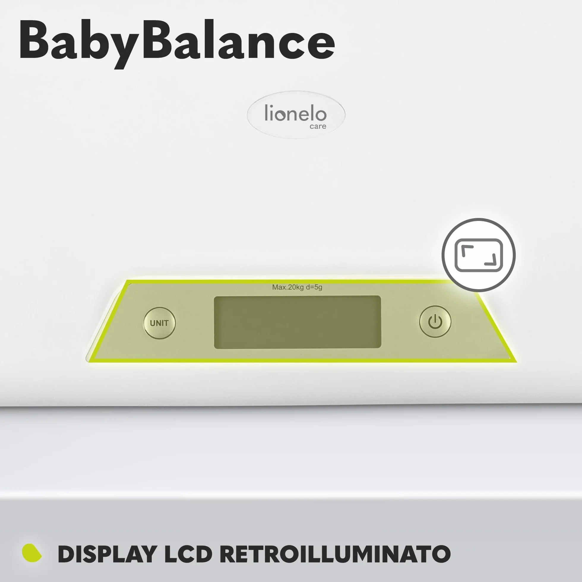 LIONELO BABYBALANCE bilancia elettronica neonati 20kg display tara memorizzazione misurazione pesatura 5g
