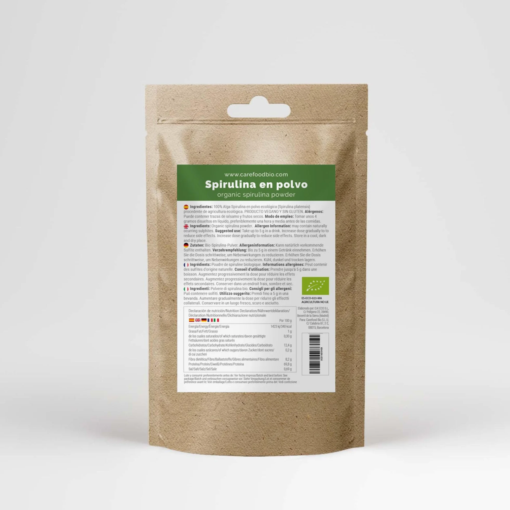 Spirulina Polvere Bio 200 g Alga Spirulina Superalimenti Effetto Saziante