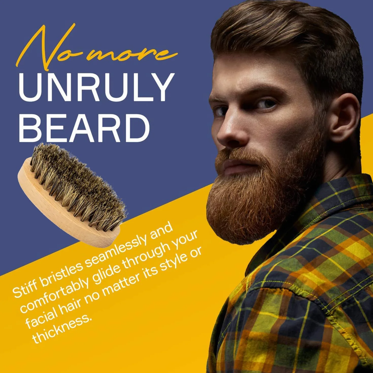Spazzola per barba, in legno setola con 100% morbido pelo di cinghiale per aiuto, forma la tua barba, ammorbidimento e condizionamento che produce prurito barbe, spazzola per uomo da viaggio