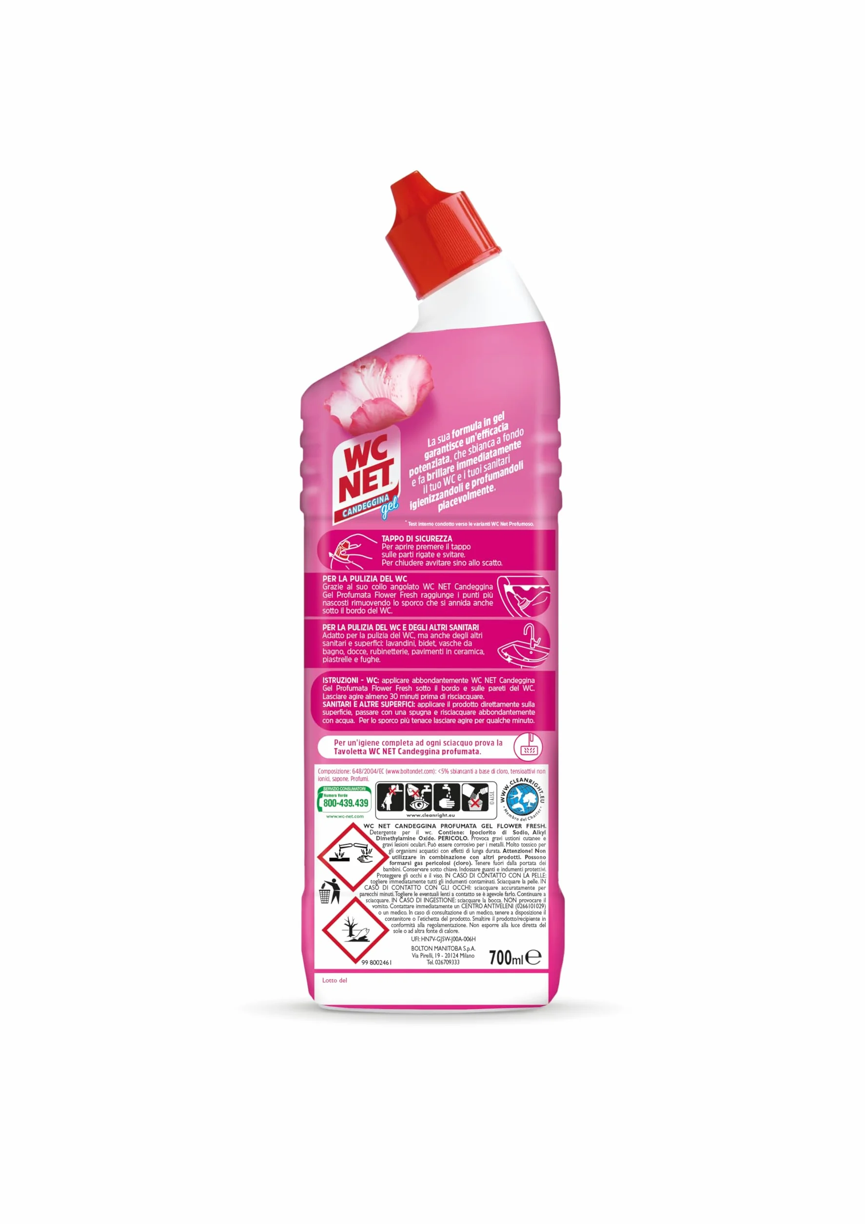 Candeggina Gel Profumata Detergente Sanitari Superfici Azione Sbiancante Igienizzante Fragranza Flower Fresh 700 ml x 4